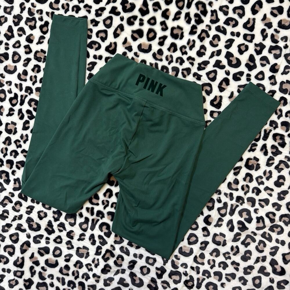 Victoria's Secret PINK High Waist Ruched Front V Leggings Green Size XS